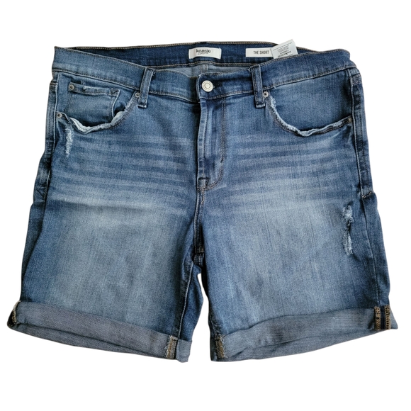 Kensie Distressed Blue Jean Shorts - Picture 1 of 7